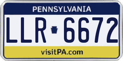 PA license plate LLR6672