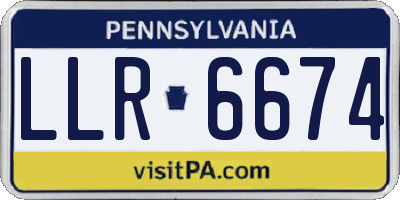 PA license plate LLR6674