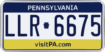 PA license plate LLR6675