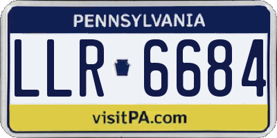 PA license plate LLR6684