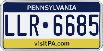 PA license plate LLR6685