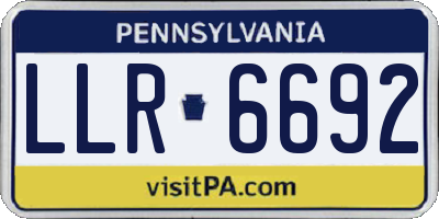 PA license plate LLR6692