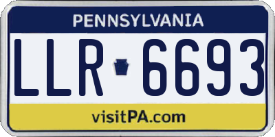 PA license plate LLR6693
