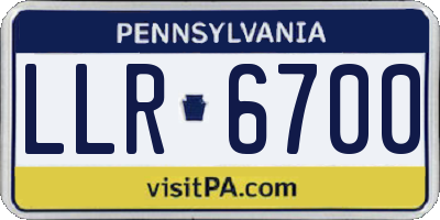 PA license plate LLR6700