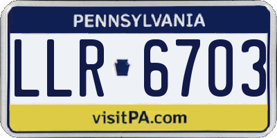 PA license plate LLR6703
