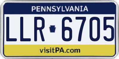 PA license plate LLR6705
