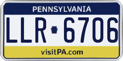 PA license plate LLR6706