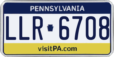 PA license plate LLR6708
