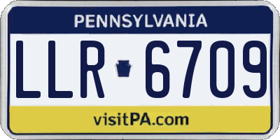 PA license plate LLR6709