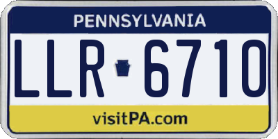 PA license plate LLR6710