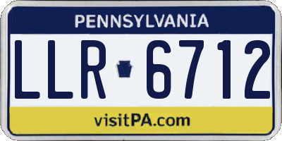 PA license plate LLR6712