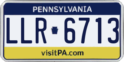 PA license plate LLR6713