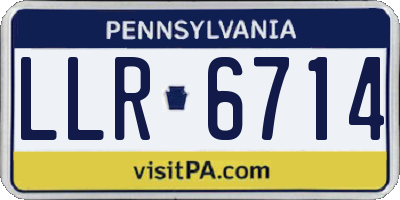PA license plate LLR6714