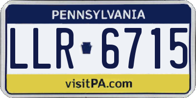 PA license plate LLR6715