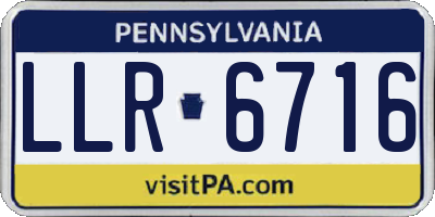 PA license plate LLR6716