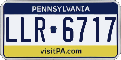 PA license plate LLR6717