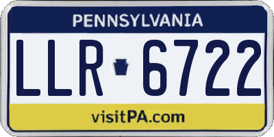 PA license plate LLR6722