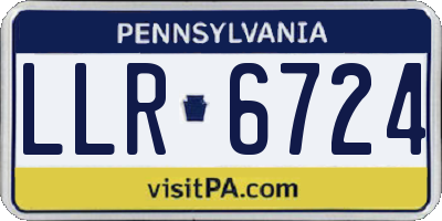 PA license plate LLR6724