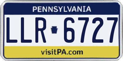 PA license plate LLR6727