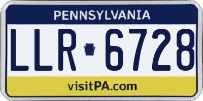 PA license plate LLR6728