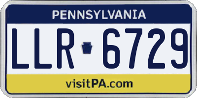 PA license plate LLR6729