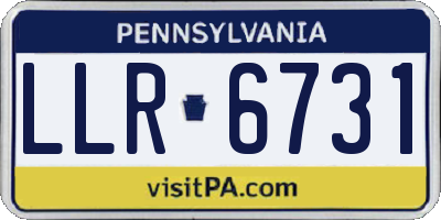 PA license plate LLR6731