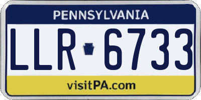 PA license plate LLR6733