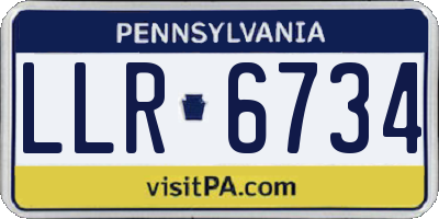 PA license plate LLR6734