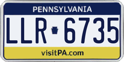 PA license plate LLR6735