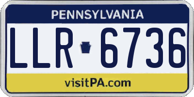 PA license plate LLR6736