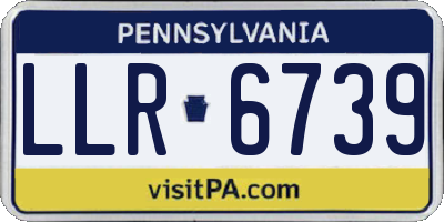 PA license plate LLR6739