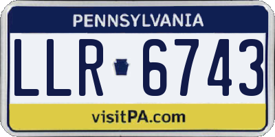 PA license plate LLR6743