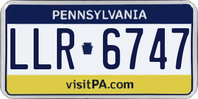PA license plate LLR6747