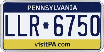PA license plate LLR6750