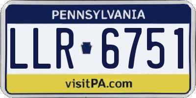 PA license plate LLR6751