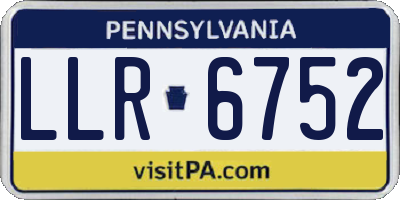 PA license plate LLR6752