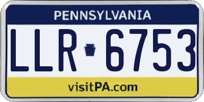 PA license plate LLR6753