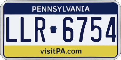 PA license plate LLR6754