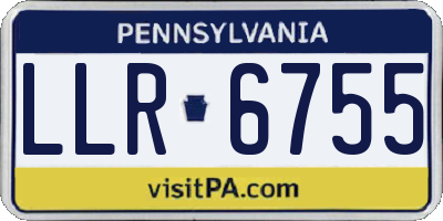 PA license plate LLR6755