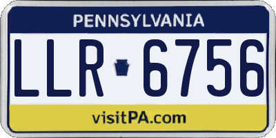 PA license plate LLR6756