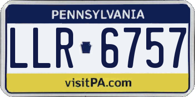 PA license plate LLR6757