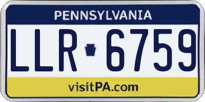 PA license plate LLR6759