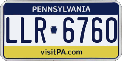 PA license plate LLR6760