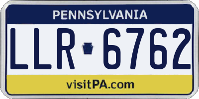 PA license plate LLR6762