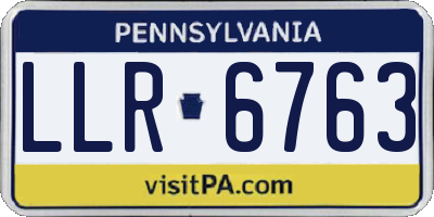 PA license plate LLR6763