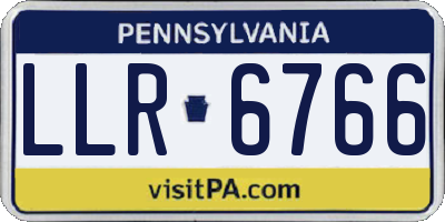 PA license plate LLR6766