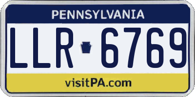 PA license plate LLR6769