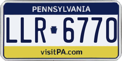 PA license plate LLR6770