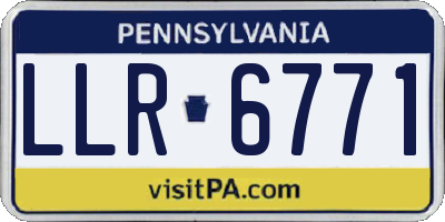 PA license plate LLR6771