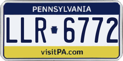 PA license plate LLR6772